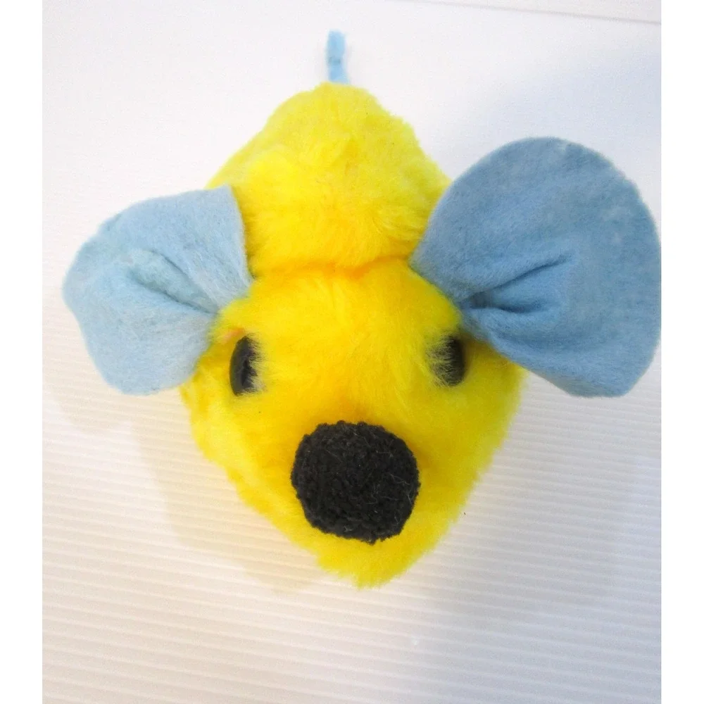 Vintage Russ Berrie Mealy Mouse Plush Beanie Stuffed Toy Yellow Blue 1977 USA